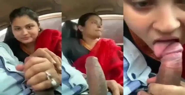 Aunty Gives Tamil Blowjob To Bf In Car