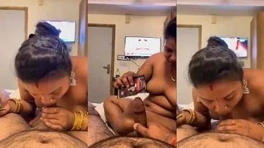 Bhabhi Giving A Desi Blowjob After Putting Chocolate On It