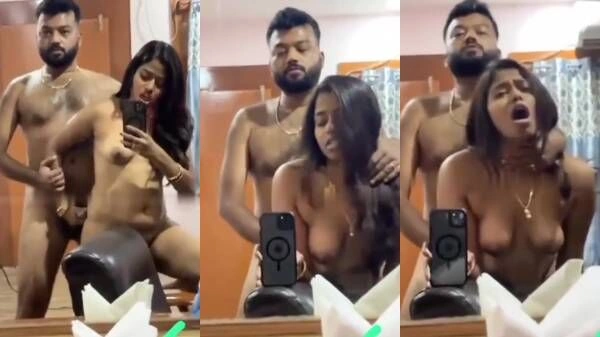 Tamil Couple's Mirror Anal Romance